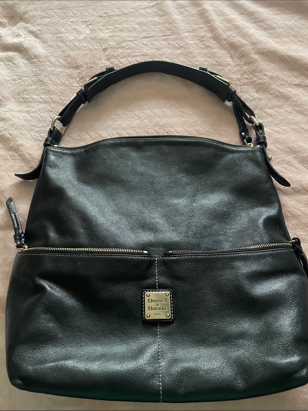 Dooney & Bourke Black Leather Hobo Shoulder Bag